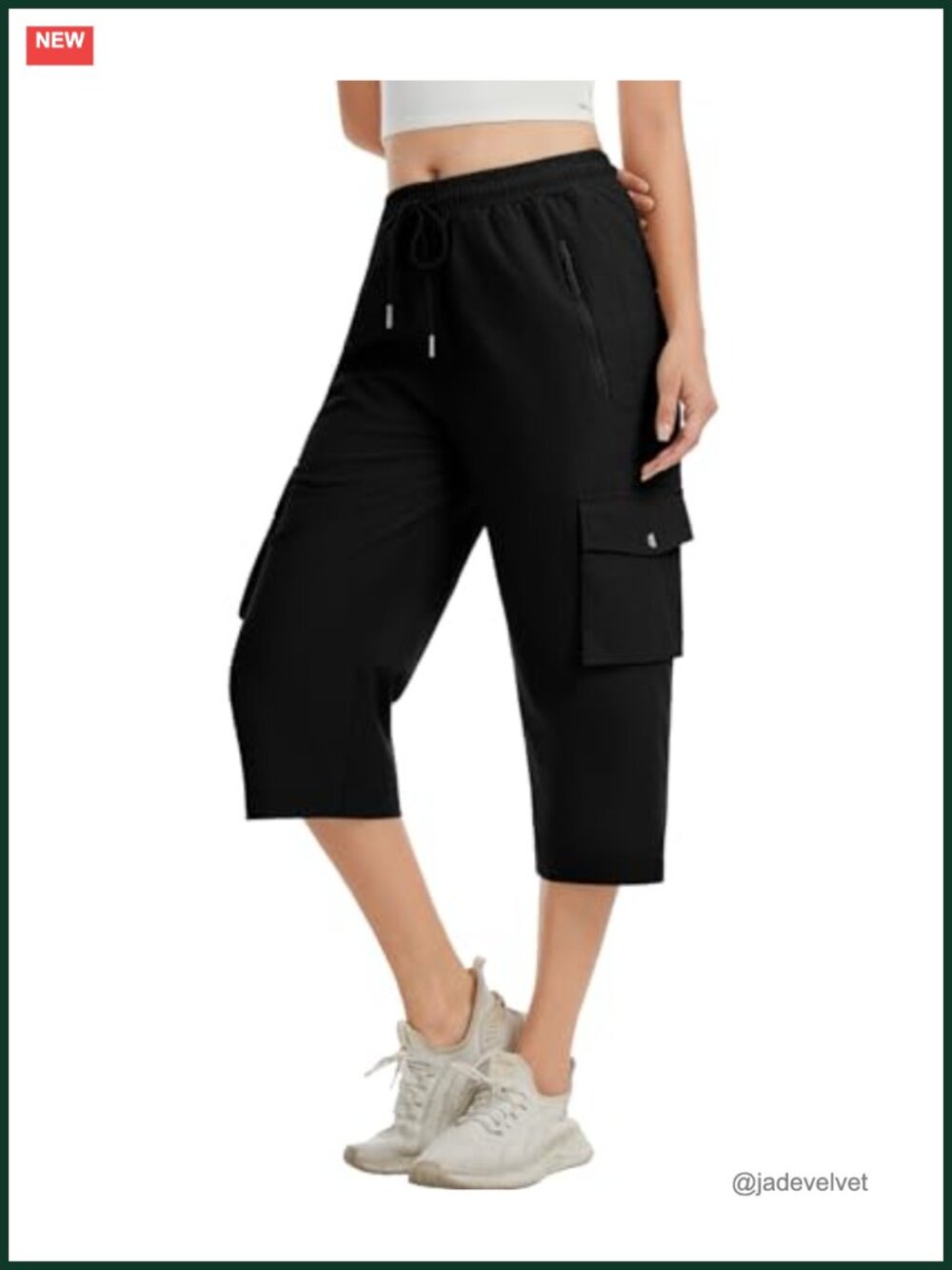 Women's Capri Cargo Pants with Pockets Casual Travel Hiking